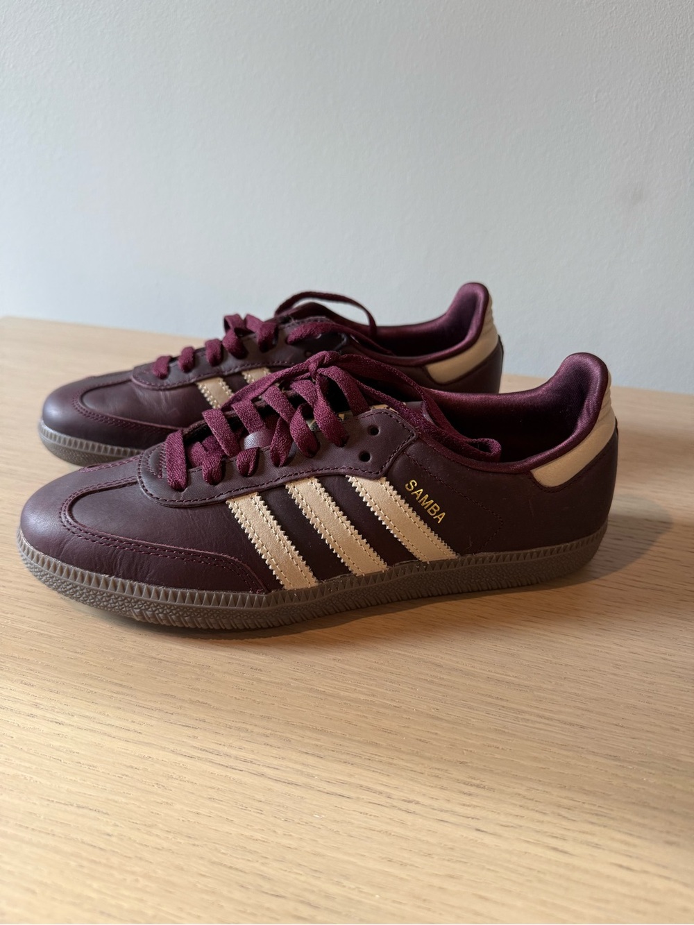 adidas Samba Women’s Maroon & Cream Leather Sneaker